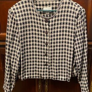 Chic Checkered Button-Up Jacket size 26 vintage